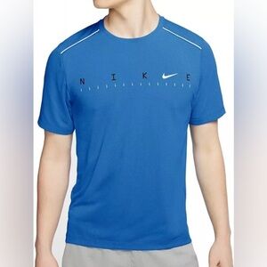 Nike Dri-FIT Miler Short-Sleeve Running Top Men’s Size XL Blue